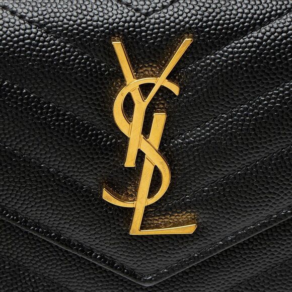 Saint Laurent Grain de Poudre Monogram Compact Trifold Wallet - Picture 7 of 10